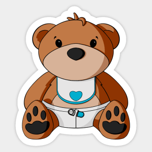 Baby Boy Teddy Bear Sticker